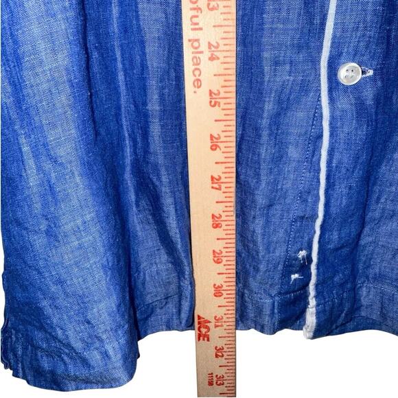 Inserch Sz L 100% Linen Button Down Shirt Preppy‎ Coastal Resort Wear - Picture 8 of 8